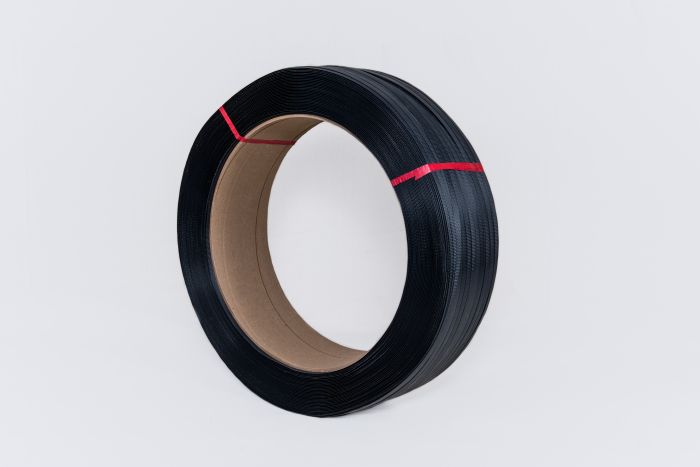 Black 1/2 x 7200 Hand Grade Polypropylene Strapping with 16 x 6 Core - AB-140-1-15 600 lb. Tensile Strength/.031 Thickness 1 Roll 